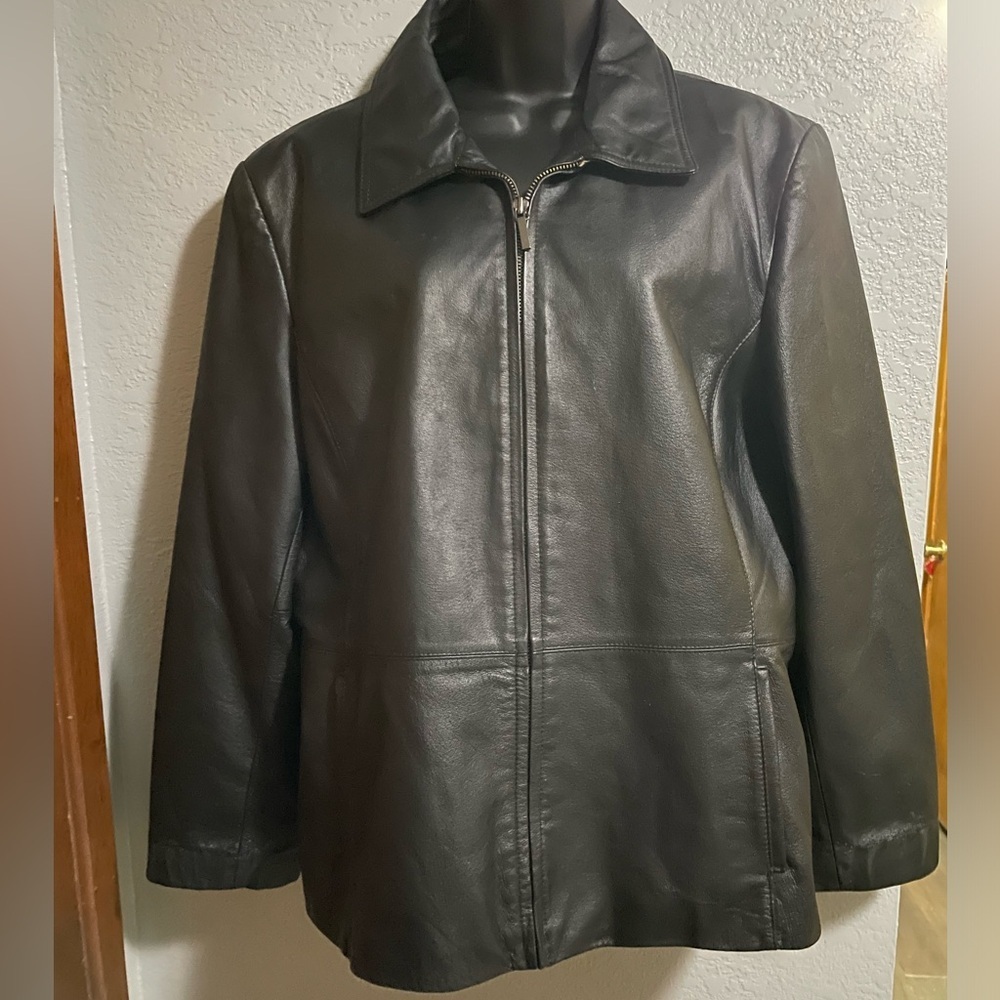 Vintage 80's Women’s Worthington Leather Jacket Moto Biker size XL.